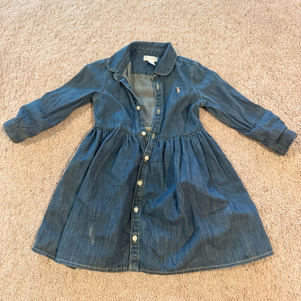 Polo by Ralph Lauren Blue Denim Kids Casual Dress